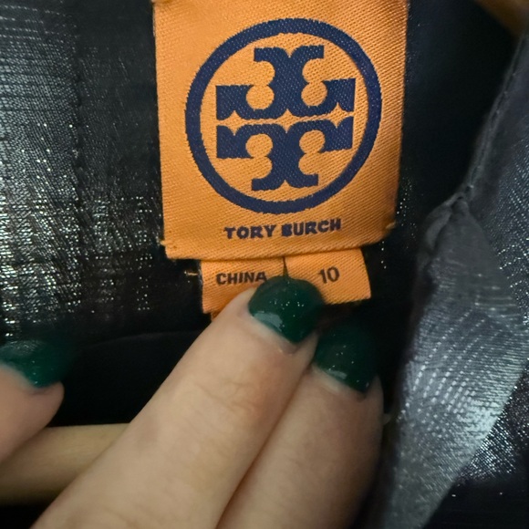 Tory Burch Metallic Plaid Sleeveless Mini Dress Silk Blend Black Silver Size 10 - Picture 5 of 9